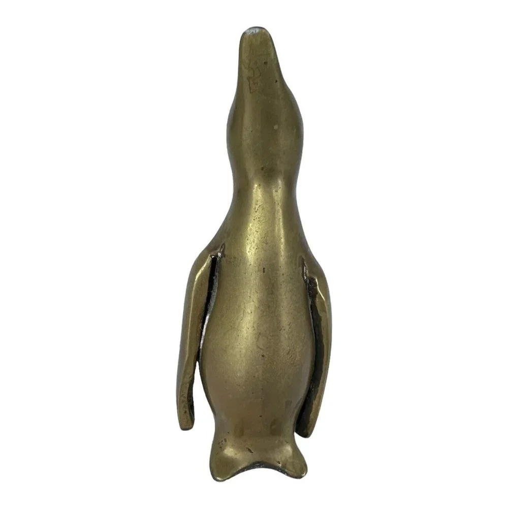 Vintage Solid Brass Mom & Baby Penguin Figurine Set of 2 Made Korea 5.25